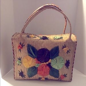 Vintage Handmade Straw Purse/Tote